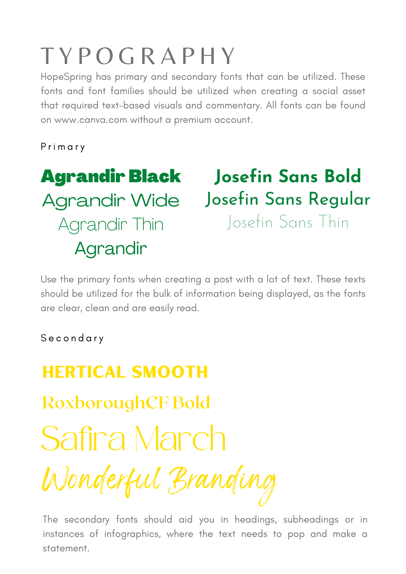 HopeSpring project work